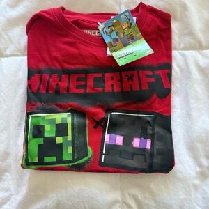 New! Boys Minecraft Red Graphic T-Shirt